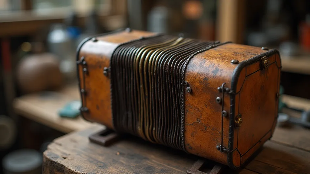 Vintage accordion bellows detail