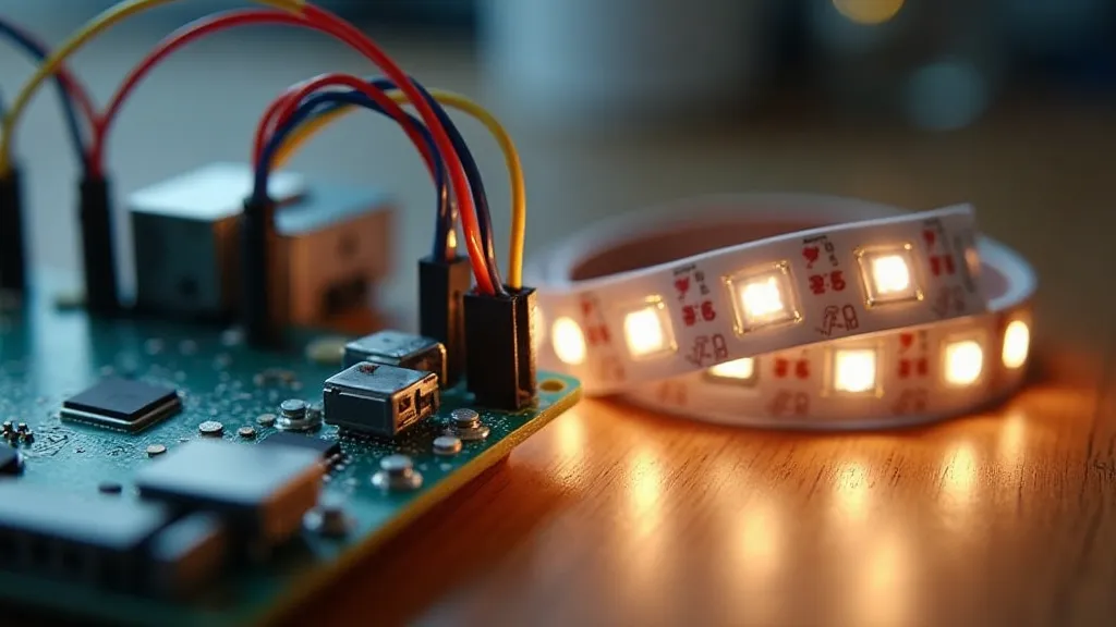 Raspberry Pi connected to LEDs