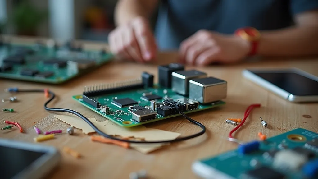 Raspberry Pi on a workbench
