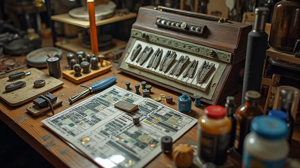 Workbench with accordion repair tools and PCB fabrication equipment